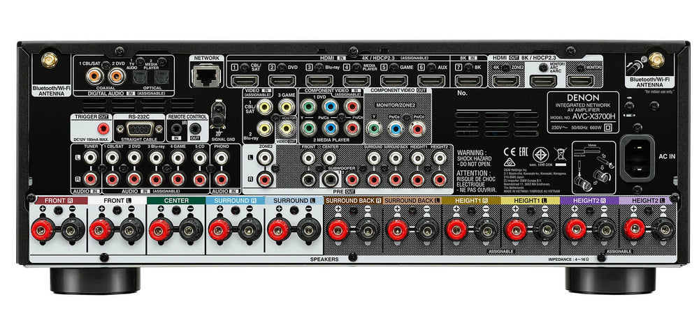 denon x3700h trasera