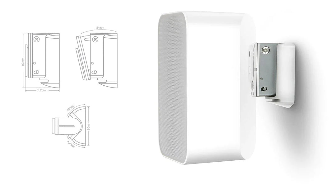 Soportes de pared WM100 PULSE FLEX para Bluesound Flex 2i | Soporte de altavoz | unidad | color blanco