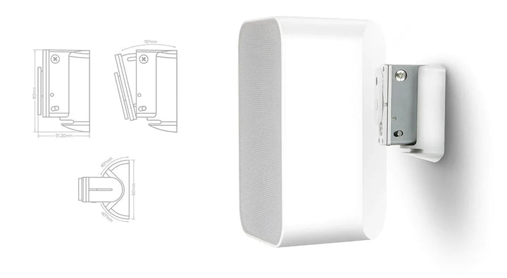 Soportes de pared WM100 PULSE FLEX para Bluesound Flex 2i | Soporte de altavoz | unidad | color blanco