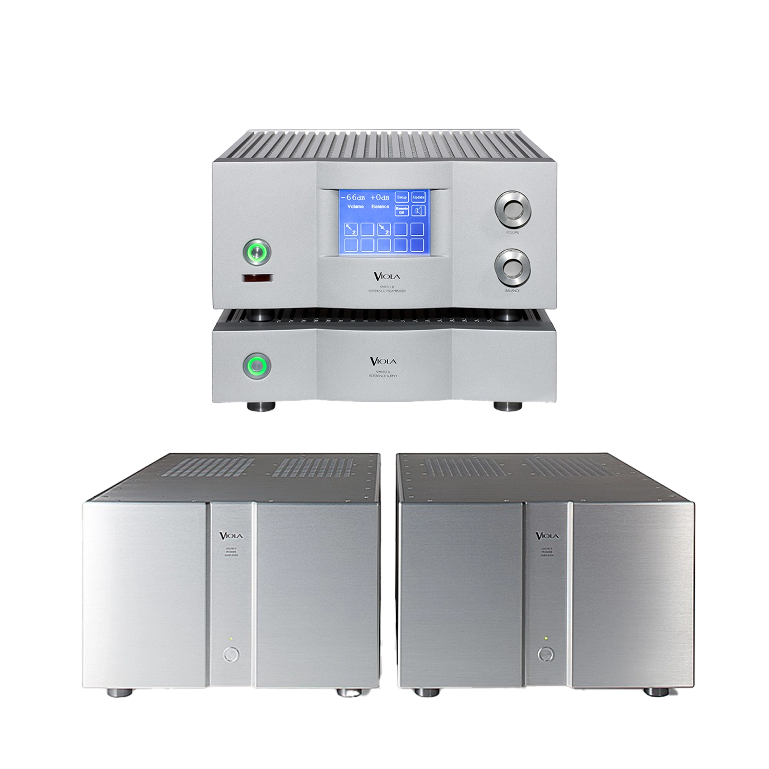 Viola Legacy Mono Amplifier + Viola Spirito II Reference Preamplifier| Pack: 2 Etapas de Potencia Mono + Preamplificador